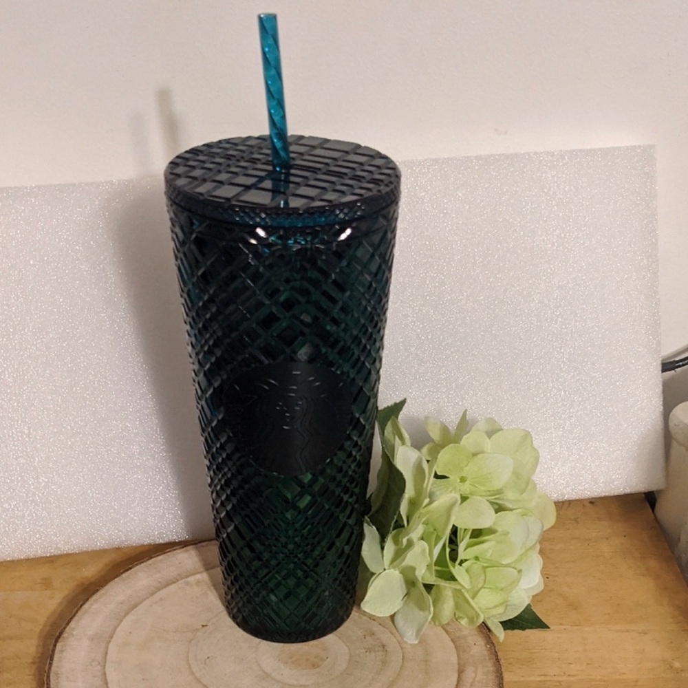 Starbucks Dark Teal Textured Tumbler with Straw